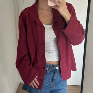 Burgundy Button-Up Shirt